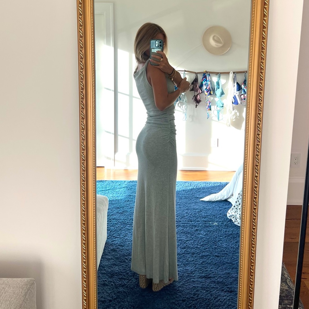 Bobbles and Lace - Grey Maxi Dress